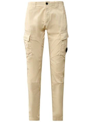 Stretch Sateen Ergonomic Lens Cargo Straight Pants Beige - CP COMPANY - BALAAN 1