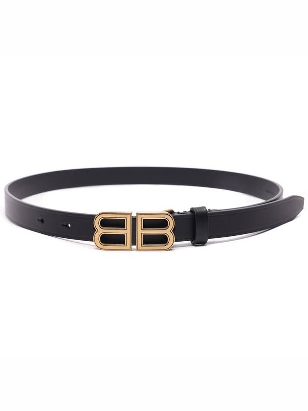 Hourglass Thin Leather Belt Black - BALENCIAGA - BALAAN 5