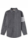 4 Bar Poly Twill Down Shirt Jacket Grey - THOM BROWNE - BALAAN 2