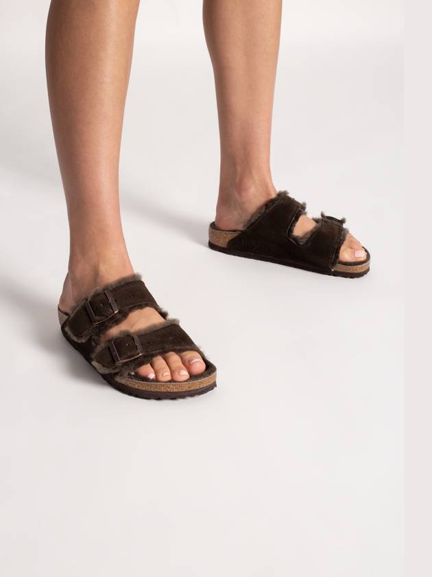 Arizona Shearling Medium Sandals Mocha - BIRKENSTOCK - BALAAN 3