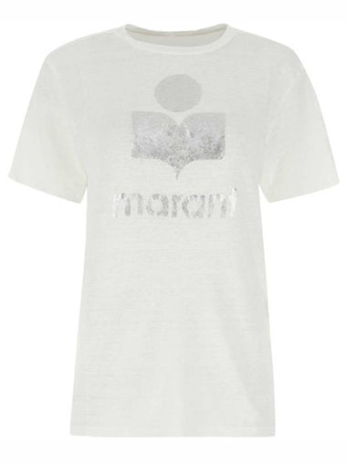 00MTS0406 00M008E WH Jewel Logo Short Sleeve T-Shirt White Women T-Shirt TJ - ISABEL MARANT - BALAAN 1