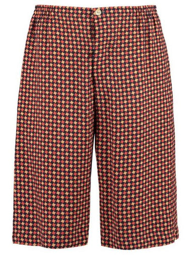 Geometric Houndstooth Print Shorts - GUCCI - BALAAN 1