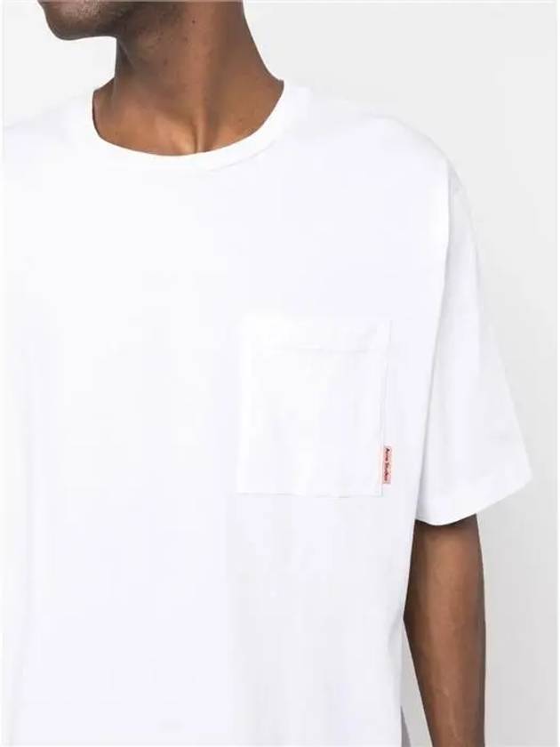 Pink Label Crew Neck Short Sleeve T-Shirt White - ACNE STUDIOS - BALAAN 6