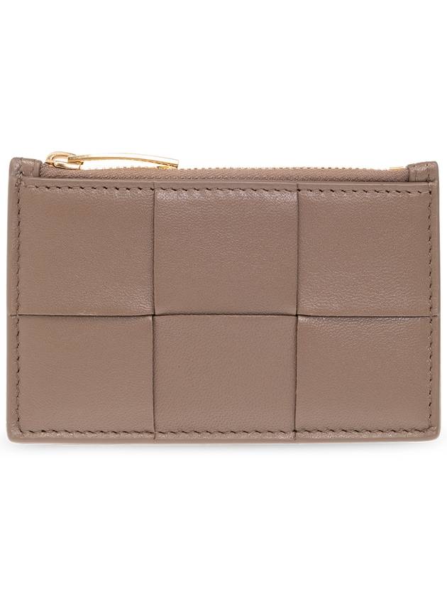 Intrecciato Zipper Card Wallet Taupe Grey - BOTTEGA VENETA - BALAAN 2