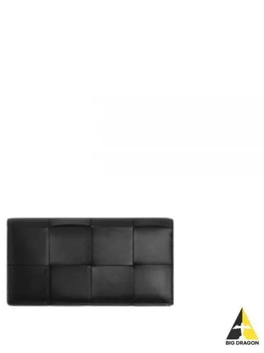Intrecciato Large Flap Long Wallet Black - BOTTEGA VENETA - BALAAN 2