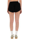 Embroidered Logo Cotton Shorts Black - MSGM - BALAAN 4