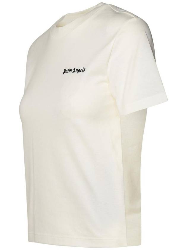 logo embroidered cotton T shirt PWAA044S24JER0010310 - PALM ANGELS - BALAAN 3