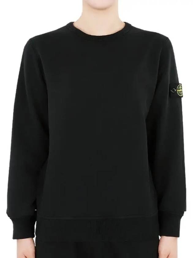 Kids Wappen Patch Organic Cotton Fleece Sweatshirt Black - STONE ISLAND - BALAAN 3