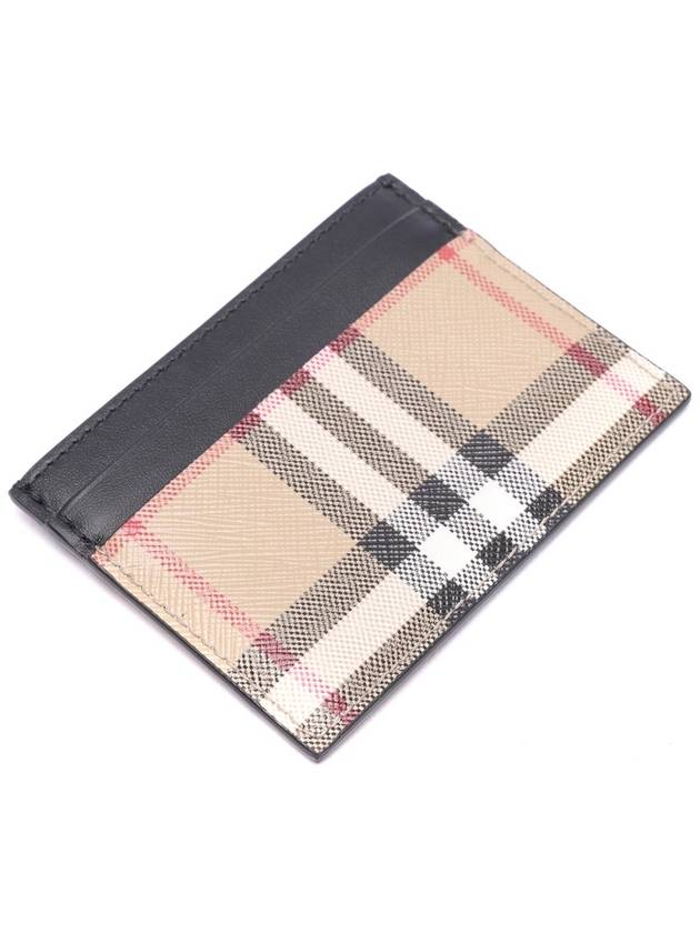 Vintage Check Leather Card Wallet Beige - BURBERRY - BALAAN 6