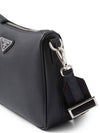 triangle logo leather shoulder bag black - PRADA - BALAAN 6