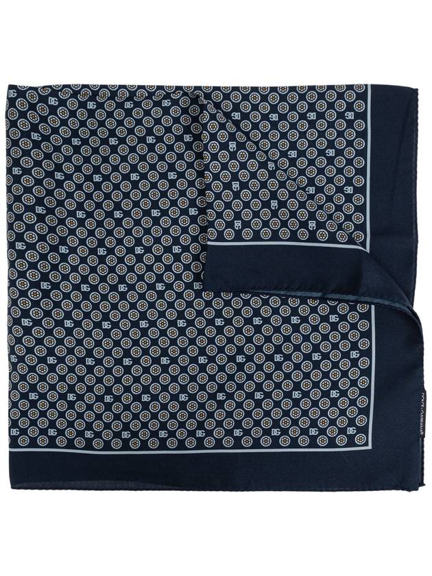 Dolce & Gabbana Silk Scarf, Men's, Navy Blue - DOLCE&GABBANA - BALAAN 1