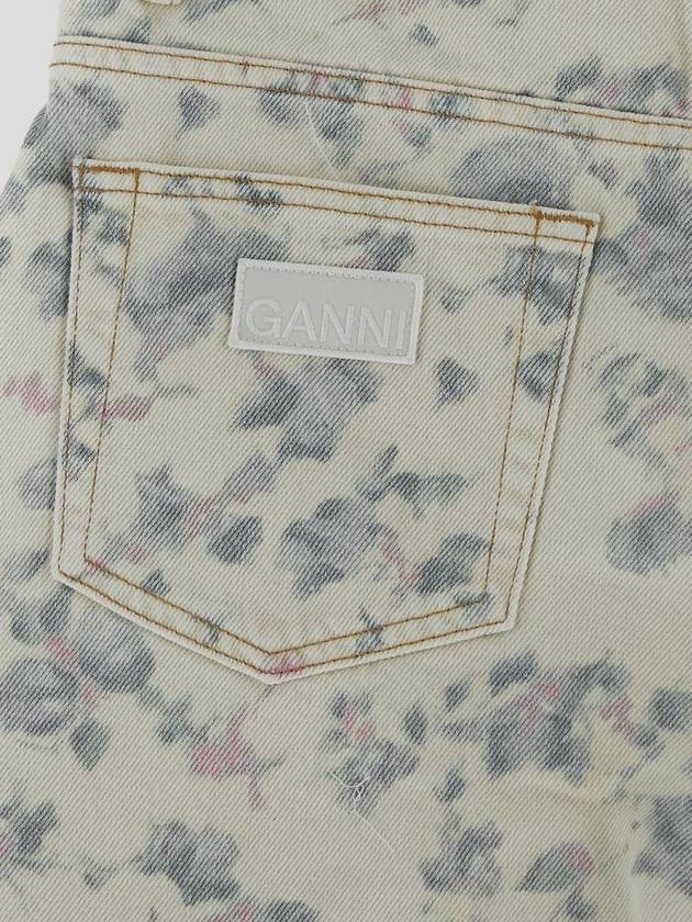 Floral Print Angi Straight Jeans Tofu - GANNI - BALAAN 4