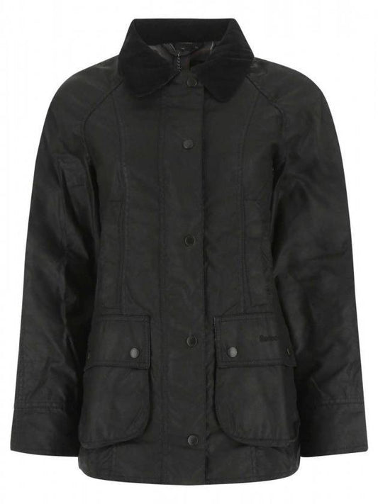 Beadnell Wax Zip-up Jacket Black - BARBOUR - BALAAN 1