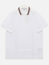 Collar Detail Polo Shirt White - BURBERRY - BALAAN.