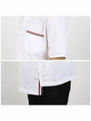 Men's Three Stripes Pocket Mercerized Short Sleeve Polo Shirt White - THOM BROWNE - BALAAN 5