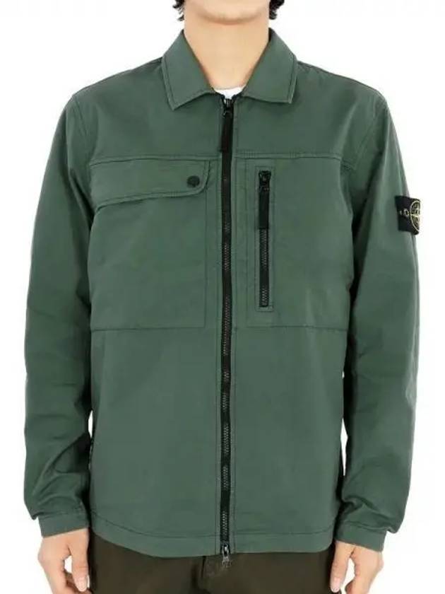 Supima Cotton Twill Stretch-TC Jacket Khaki - STONE ISLAND - BALAAN 2