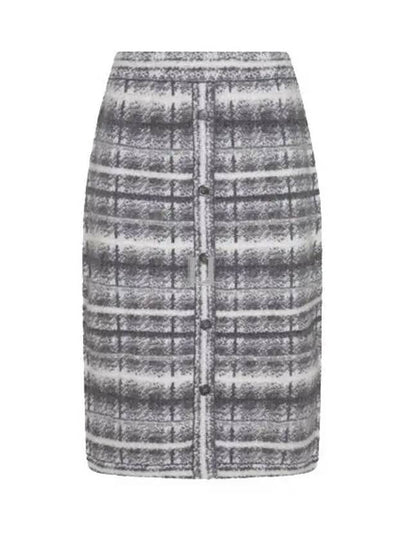 Tartan Check H Line Skirt Grey - THOM BROWNE - BALAAN 2