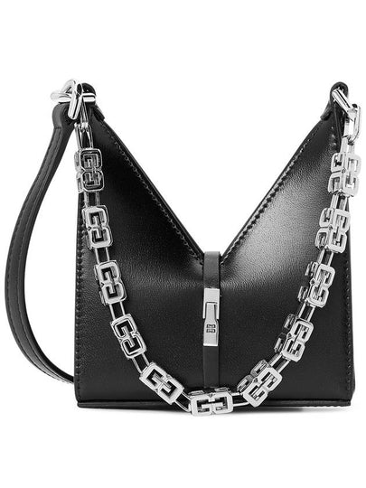 Box Micro Cut-out Chain Leather Shoulder Bag Black - GIVENCHY - BALAAN 2