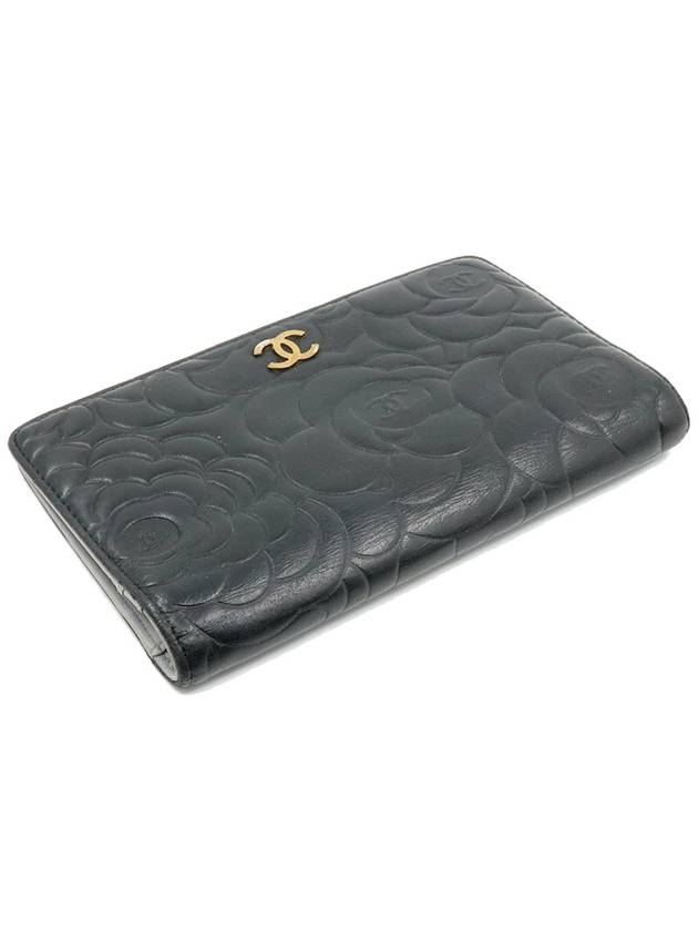 Women s Chanel A36544 Black Lambskin Camellia Gold CC Logo Flap Long Wallet 17th Unit gt Gangbuk used luxury goods - CHANEL - BALAAN 6