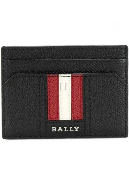 Tar Embossed Leather Card Wallet Black - BALLY - BALAAN 2