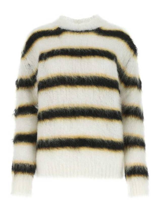 mohair striped crew neck knit - MARNI - BALAAN.