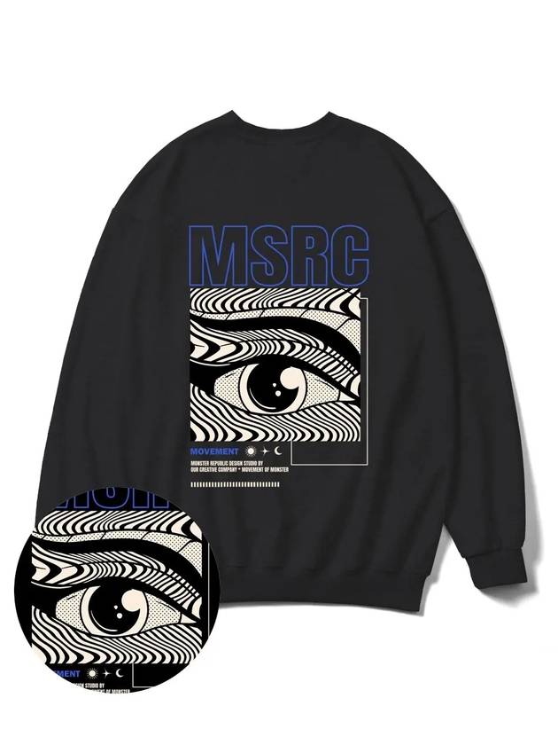 Of The Eye Vivid Blue Overfit Sweatshirt Black - MONSTER REPUBLIC - BALAAN 3