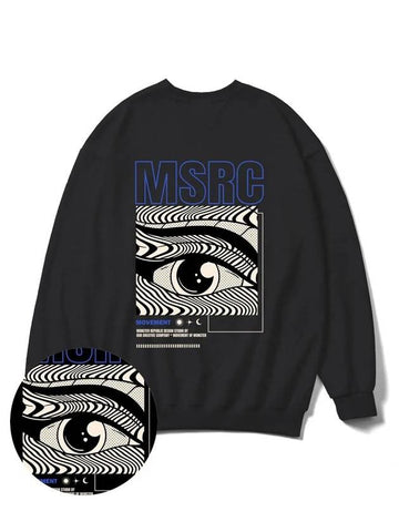 Of the Eye Vivid Blue Overfit Sweatshirt Black - MONSTER REPUBLIC - BALAAN 1