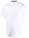 Chest Monogram Embroidered Cotton Short Sleeve Shirt White - BURBERRY - BALAAN 2