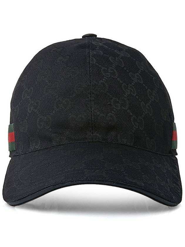 Original GG Web Supreme Canvas Baseball Ball Cap Black - GUCCI - BALAAN 3