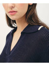 V neck collar cotton knit top_navy - JUN BY JUN K - BALAAN 2