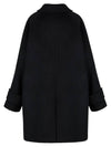 Mars wool hidden button half coat black MARS12BK - RAMUSTUDIO - BALAAN 3