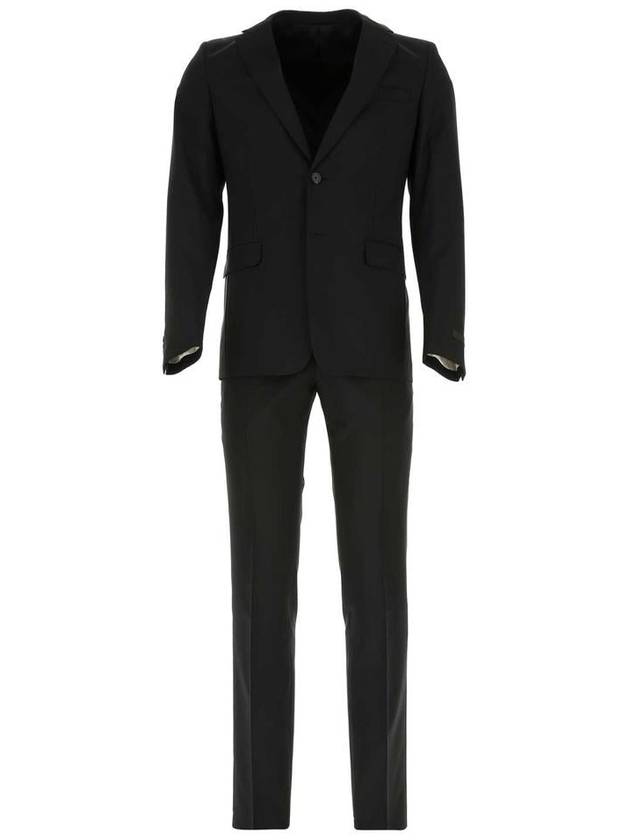 Wool Mohair Single Breasted Suit Black - PRADA - BALAAN 2