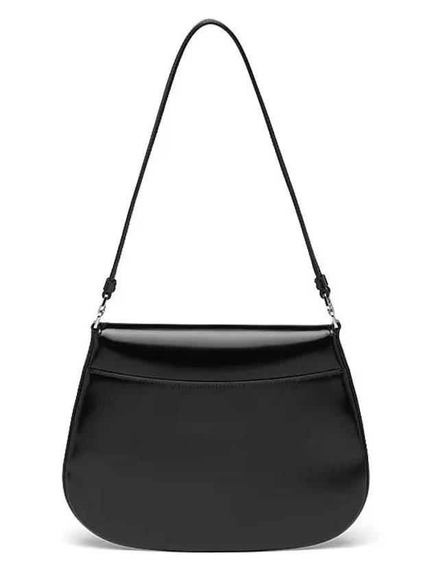 Cleo Brushed Flap Shoulder Bag Black - PRADA - BALAAN 5