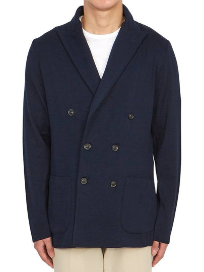 Men's Double Breasted Cardigan Navy - RVR LARDINI - BALAAN 2