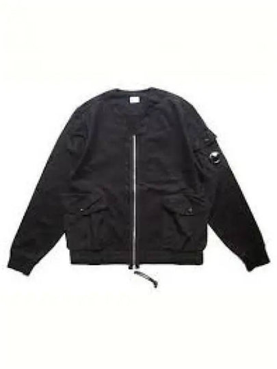 Men's Logo Patch Zip-Up Jacket Black - CP COMPANY - BALAAN 2