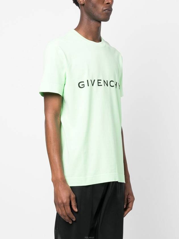 Archetype Cotton Slim Fit Short Sleeve T-Shirt Green - GIVENCHY - BALAAN.