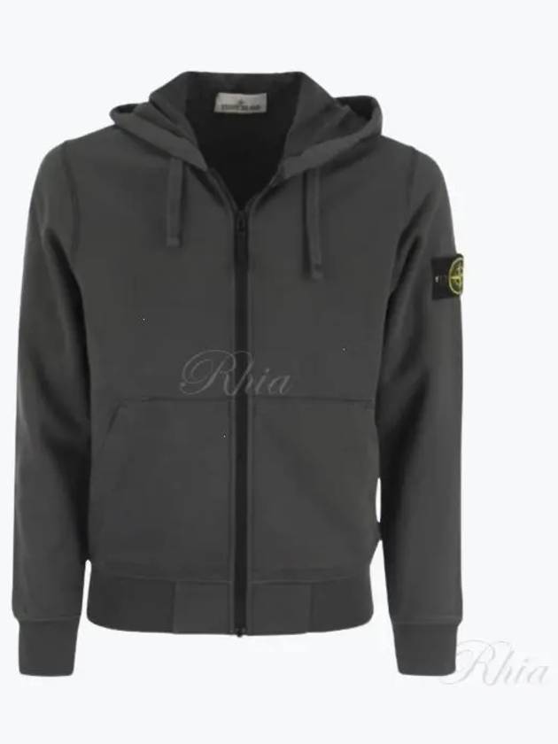 Compass Badge Zip Up Hoodie Charcoal - STONE ISLAND - BALAAN 2