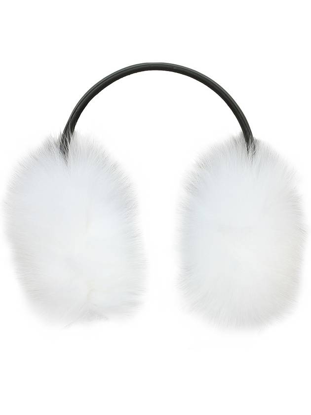 Women s Fox Fur Earmuffs White - YVES SALOMON - BALAAN 2