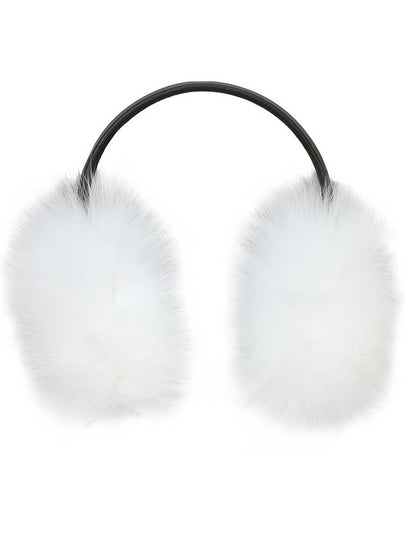 Women's Fox Fur Earmuffs White - YVES SALOMON - BALAAN 2