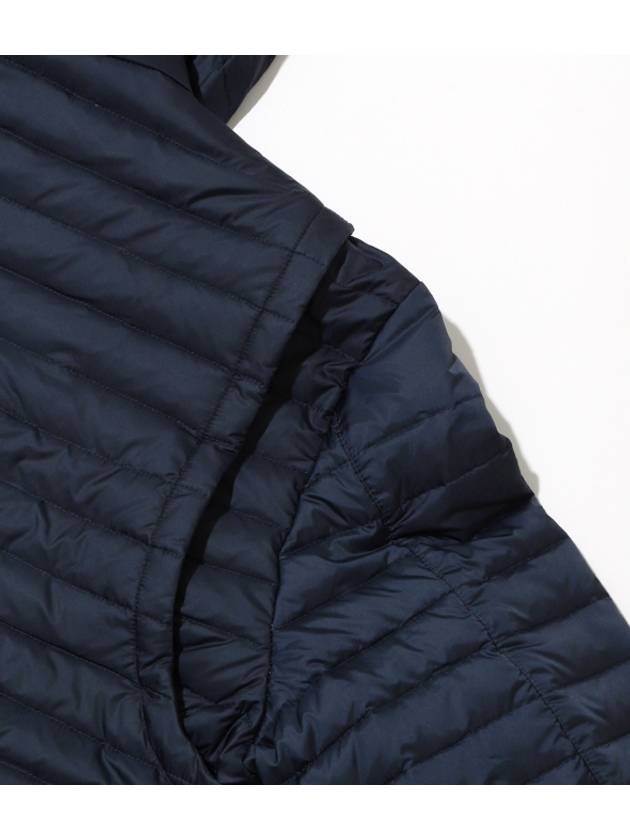 Matte Nylon 4-Bar Stripe Downfill Quilted Hoodie Padding Navy - THOM BROWNE - BALAAN 8