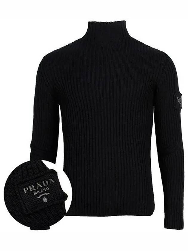 Wool Turtleneck Sweater Black - PRADA - BALAAN 2