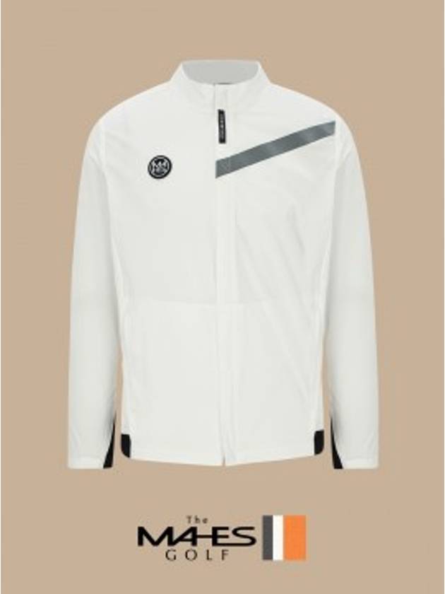 Logo Windbreaker Jacket Jumper White Orange Label Homme Summer Stretch Jacket GW30329 - MAHES - BALAAN 1