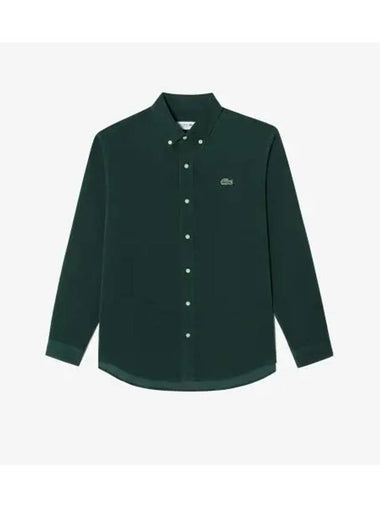 Men s Corduroy Solid Shirt Green - LACOSTE - BALAAN 1