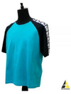 FF Raglan Short Sleeve T-Shirt Blue - FENDI - BALAAN 2