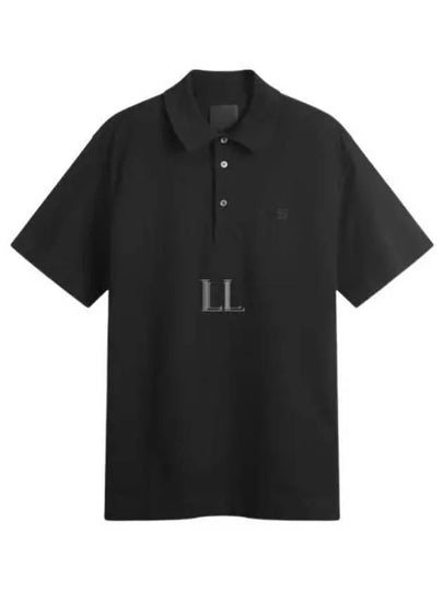 Embroidered Logo Cotton Polo Shirt Black - GIVENCHY - BALAAN 2