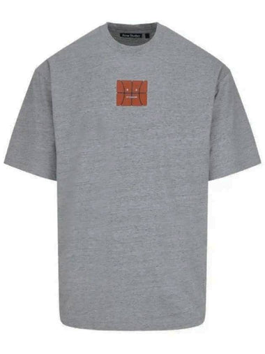 Studios Basketball Face Logo Short Sleeve T-Shirt Grey - ACNE STUDIOS - BALAAN 1