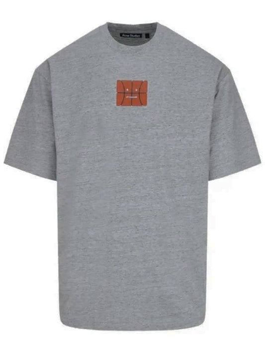 Studios Basketball Face Logo Short Sleeve T-Shirt Grey - ACNE STUDIOS - BALAAN 1