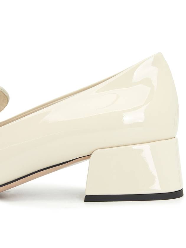 Women's Logo Patent Leather Pumps Ivory - MIU MIU - BALAAN 8