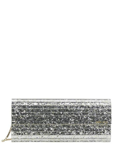 'Sweetie' Metallic Rhinestoned Clutch With Horizzontal Acrylic Panels In Plexiglass And Leather Woman - JIMMY CHOO - BALAAN 1