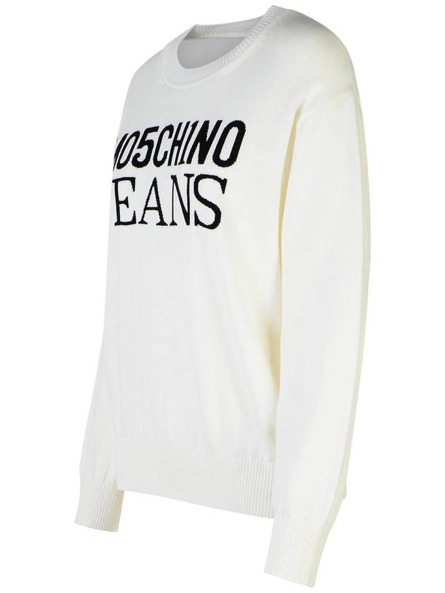 Moschino Jeans White Cotton Sweater - MOSCHINO - BALAAN 2